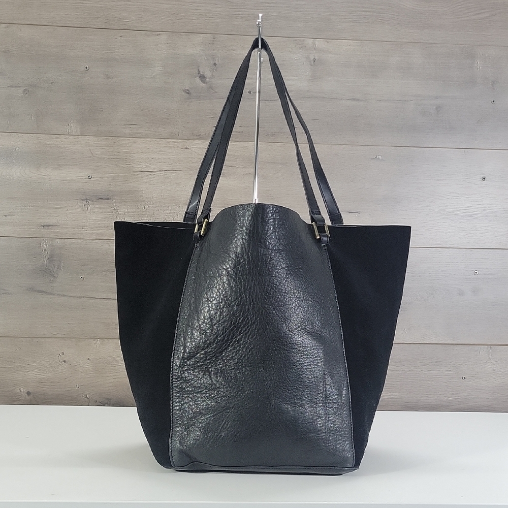 Large Margot Black Women’s Leather & Suede Tote Bag